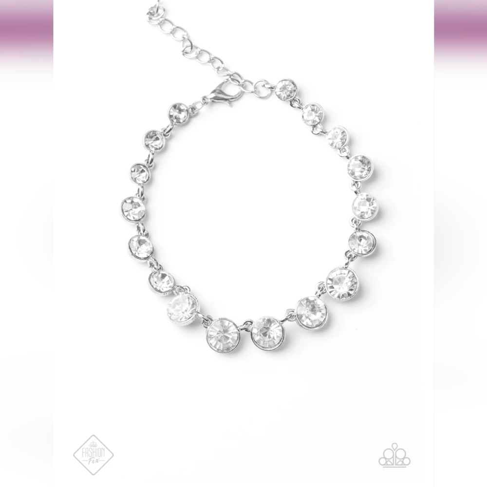 Glow All Out White  Bracelet BLING Rhinestone Fashion Jewelry